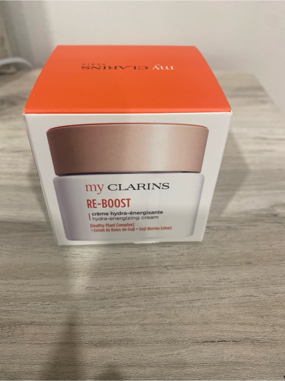 Clarins My Clarins RE-BOOST Cream in Orange and Rose Gold Lid